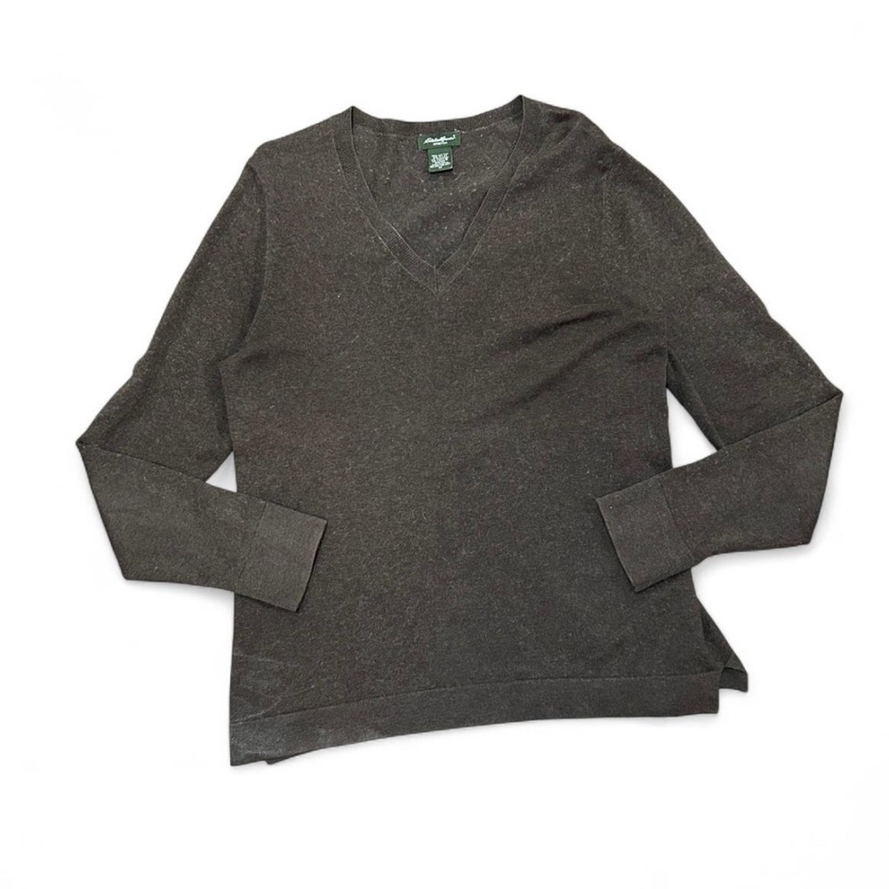 Eddie Bauer Brown V-Neck Sweater